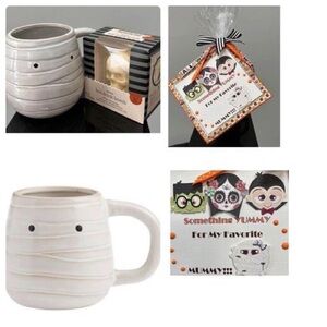 Halloween Gift Mug-Mummy w White chocolate Skull 💀hot drink bomb